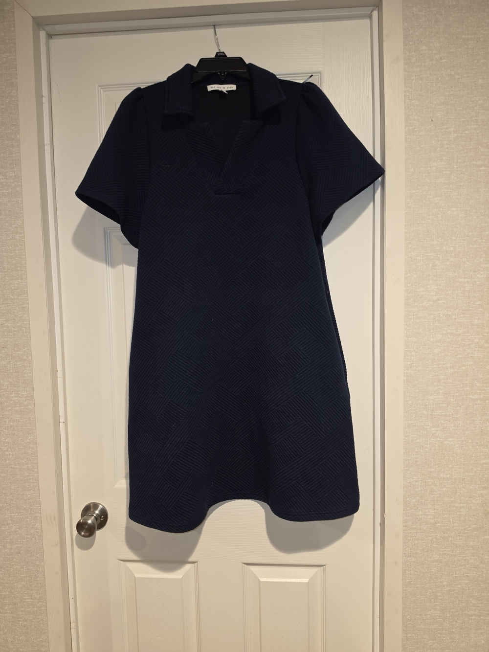 See And Be Seen Navy Short-Sleeve A-Line Dress